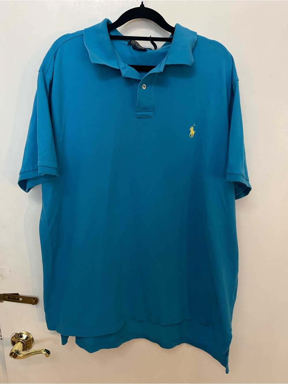 Ralph Lauren Men’s Bright Blue Polo with Yellow Pony